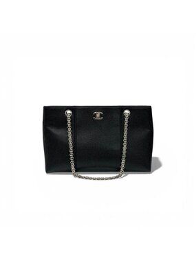 Chanel Bag Tote Black Silver Chain